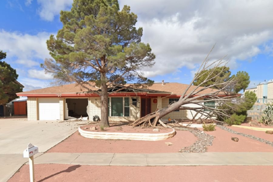 damaged home in El Paso, TX